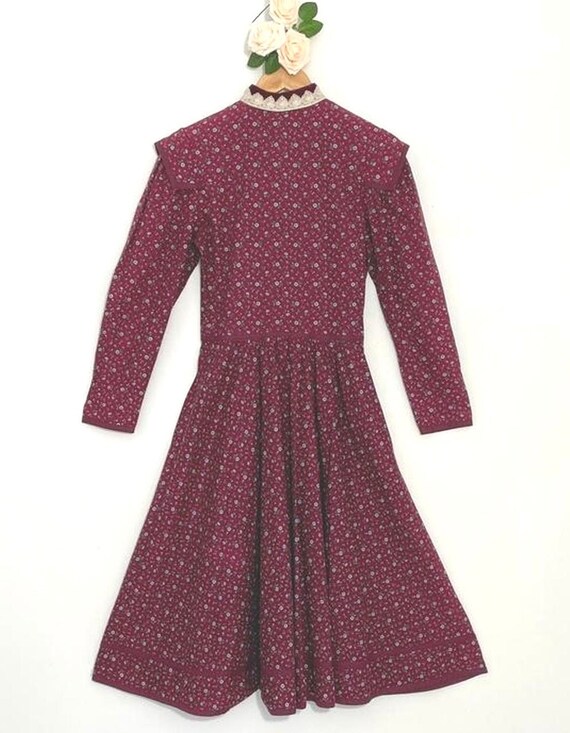 Vintage 1970's burgundy Gunne Sax prairie dress - image 2