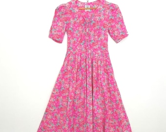 Vintage 1980’s pink floral Laura Ashley dress