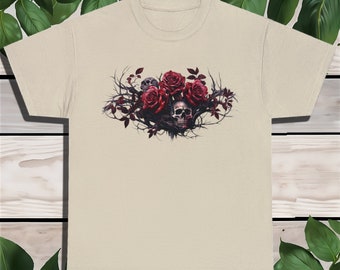 rose shirt, skull shirt, rose graphic tee, flower shirt, mother's day tee, rose shirt, skull shirt, goth shirt, gift for her, gift for mom