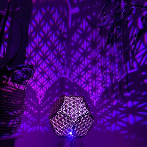 Geometric wooden lamp Flower of Life, LED lamp, wooden lamp, lighting, table lamp, floor lamp, boho, mandala, sacred geometry, handmade