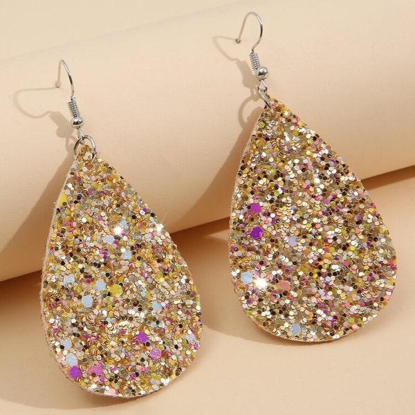 Glitter teardrop earrings