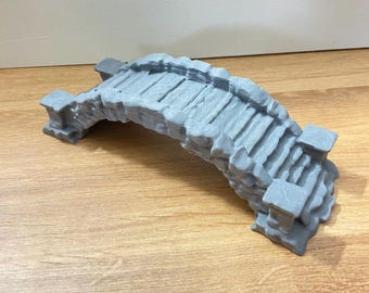 Puente de terreno para D&D, Terreno impreso en 3D para D&D, Puente de fantasía personalizado para D&D, Accesorios para juegos de rol, Puente de D&D pintado con aerógrafo, D&D medieval