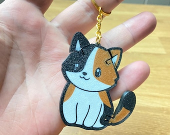 Handmade Tabby Cat Keychain, Jointed Fidget Toy