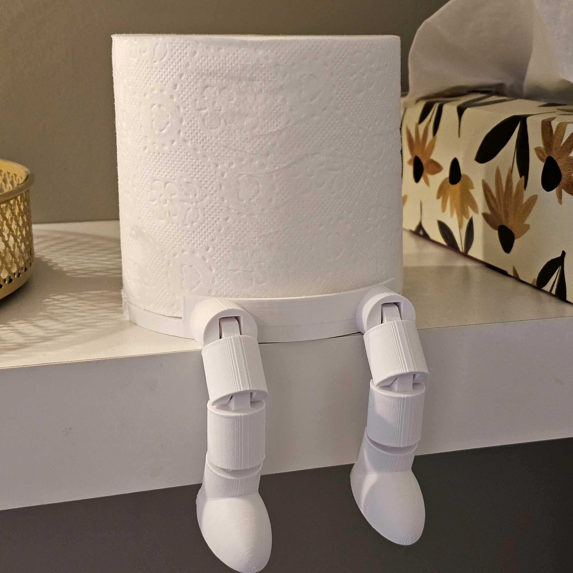 Articulated Toilet Paper Holder Buddy: Funny Bathroom Decor