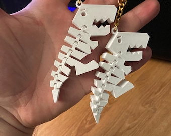 Flexi T-Rex Dinosaur Keychain with Gold Chain