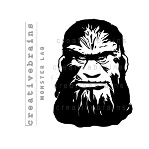 Bigfoot Face | Yeti | Mythical Bigfoot | Sasquatch Illustration | Big foot | Camping | svg, pdf, png, pdf, ai | cut file, outline, line art