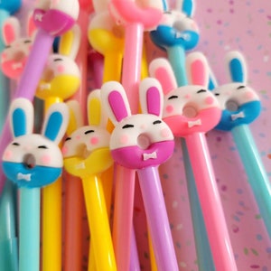 Cute Easter Day Rabbit Gel Ink Pens Fun Pens Roller Ball Fine Point 0.5 MM  Pens Black Gel Ink Ball Point Pens for Kids Students School Office Supplies  8 Pcs (Hamster Pens) 
