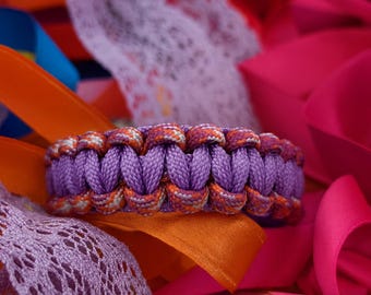 Handmade Purple Paracord Bracelet – Woven 550 Cord, Medium
