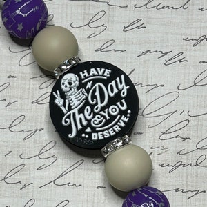 Have the Day You Deserve Skelet handwagen bedel / ornament 3D, Halloween