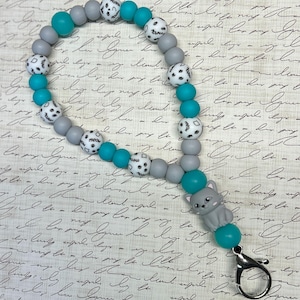 Turquoise Cat Page-Turner Wristlet: E-Reader Kindle iPad Page Turner Remote