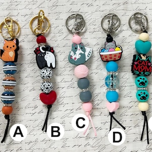 Süße Kitty Katze Schlüsselanhänger - Silikon Taschenanhänger - Reißverschluss Anhänger - Taschenanhänger