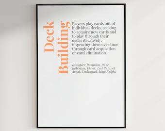 Deck Building Board Game Mechanic Wall Art | Printable Download | Game Room Decor Art Print | Instant Download Digital Poster