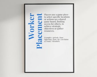 Worker Placement Board Game Mechanic Wall Art | Printable Download | Game Room Decor Art Print | Instant Download Digital Poster