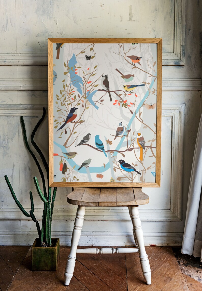 Birds Wall Art Birds Wall Art Printable Download Birds Art - Etsy