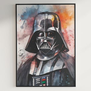 Darth Vader Wall Art Star Wars Wall Art Printable Download Darth Vader Watercolour Art Print Instant Download Darth Vader Digital Poster v2