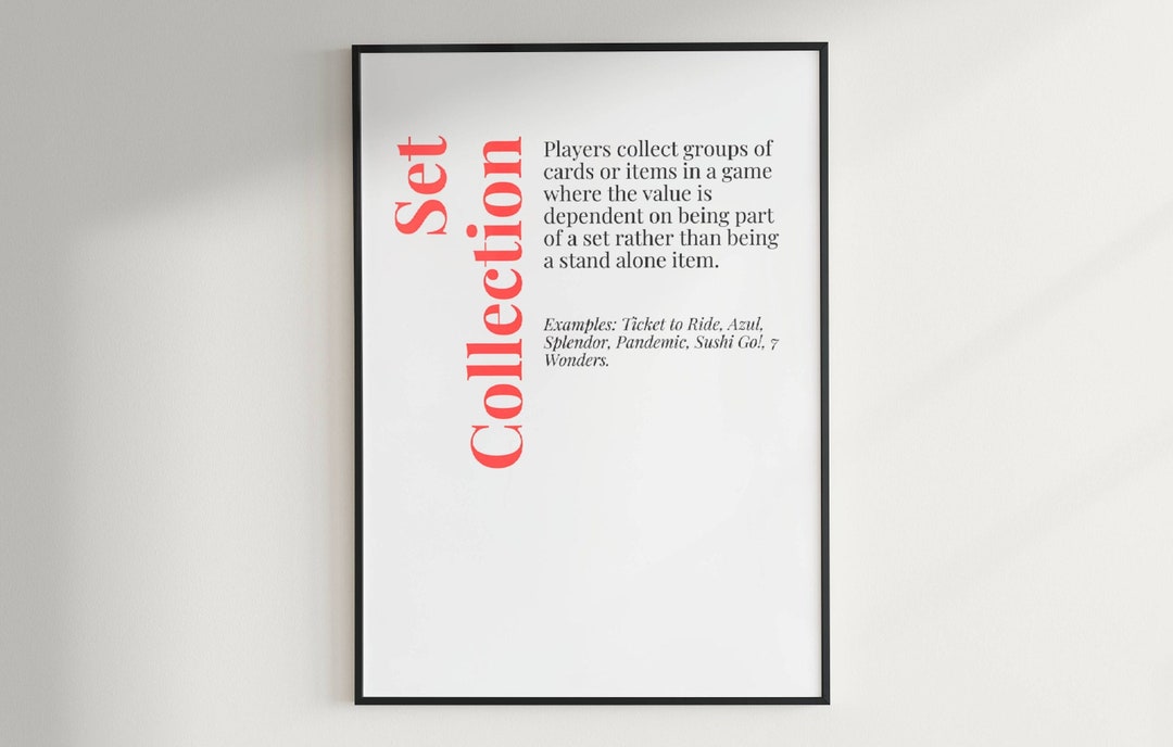 Set Collection Board Game Mechanic Wall Art | Printable Download | Game ...