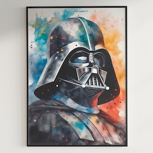 Darth Vader Wall Art Star Wars Wall Art Printable Download Darth Vader Watercolour Art Print Instant Download Darth Vader Digital Poster