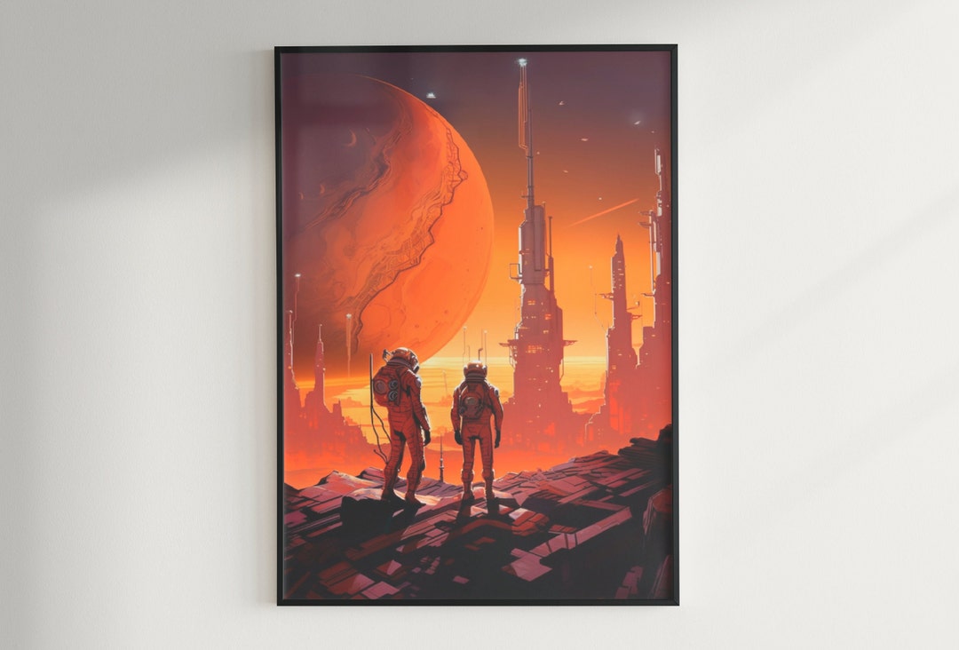 Mars Scifi Wall Art Mars Wall Art Printable Download Game Room Decor Art Print Instant Download