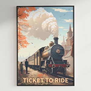 Zug um Zug Brettspiel Zug Wand Kunst druckbare Download Zug Art Print Download Steam Train Poster Zug Dekor Charley Harper Style