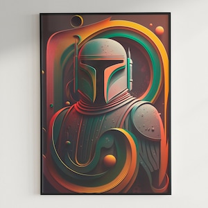 Boba Fett Wall Art Star Wars Wall Art Printable Download Boba Fett Neon Art Print Instant Download Boba Fett Star Wars Digital Print Decor