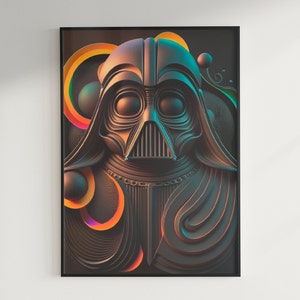 Darth Vader Wall Art Star Wars Wall Art Printable Download Darth Vader Neon Art Print Instant Download Darth Vader Digital Print Poster