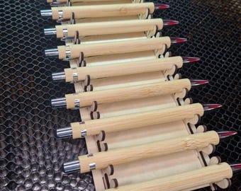 11-pennensjabloon, lasersnijbestand, digitale download SVG DXF AI PDF LightBurn voor xTool, Ortur, Creality, Glowforge... pennenmal