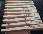 Support 10 éventails - Gabarit d'aide à la gravure - Fichier découpe laser SVG DXF AI pdf LightBurn xTool Ortur Glowforge - template fan jig