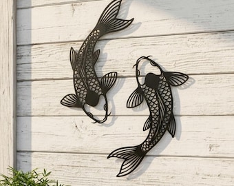 Koi Fish SVG | Japanese Koi Fish Wall Art | Laser Cut & Engraving File for CNC, Glowforge  Cricut | Zen Garden and Patio Decor