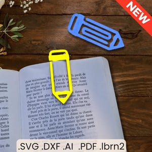 SVG Potlood Bladwijzer Paperclip | Bladwijzer Paperclip Potlood | Digitaal bestand School Terug naar school Leraar Cadeau | Cricut Lasersnijden