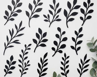Leaves and Branches SVG, Tree Branch Silhouette PNG, Botanical Clipart, Leaf and Foliage Clipart, DXF Laser Cut File, Glowforge Xtool Cricut