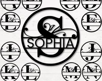 Split Monogram Alphabet SVG Bundle, Split Letter SVG Font, Monogram Letters Svg Png DXF Jpg, Cricut Silhouette, Glowforge Laser Cut File