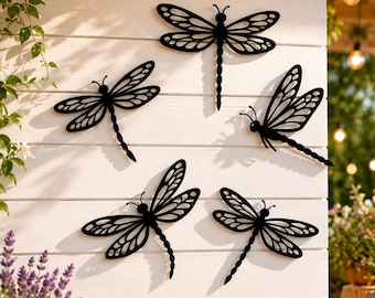 5 Dragonfly SVG bundle – Decorative Wall Art for Garden & Patio | DXF AI Svg Laser Cut File for Cricut Glowforge – Wood Vinyl Acrylic Decor