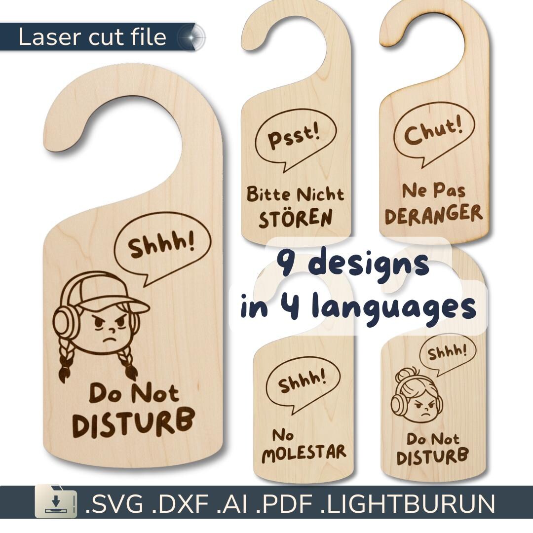SVG Do Not Disturb Door Sign – Laser Cut Door Hanger for Bedroom Office ...