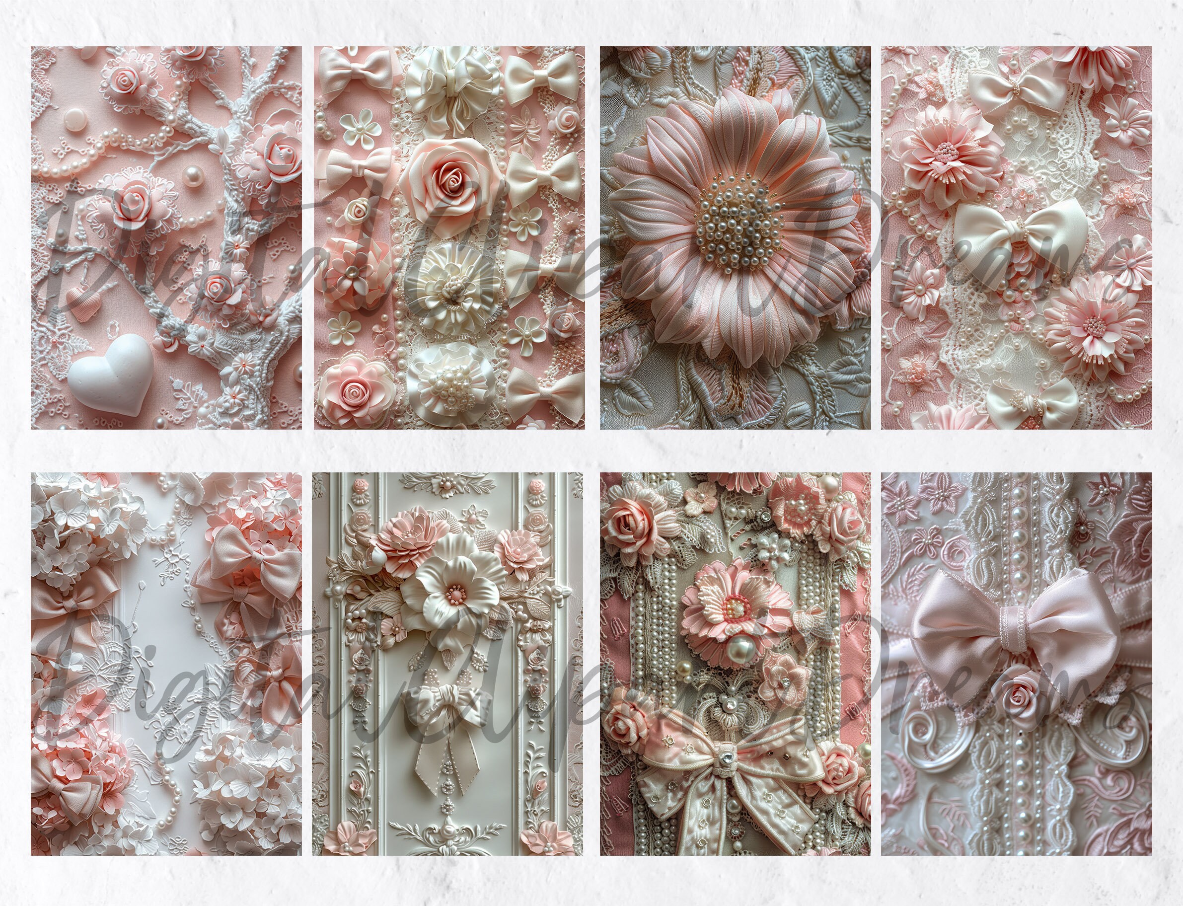 Pink Shabby Chic Junk Journal Pages, Vintage Lace Digital Paper ...