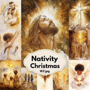 Julklappsidor med skräpjournal: Akvarell kristet utskrivbart papper (digital nedladdning)