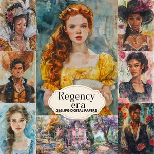 Pagine del diario spazzatura dell'era Regency, carta scrapbooking romantica, signora vittoriana, effimeri vintage, shabby chic, carta stampabile, download digitale