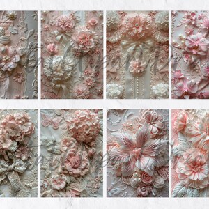Pink Shabby Chic Junk Journal Pages, Vintage Lace Digital Paper ...