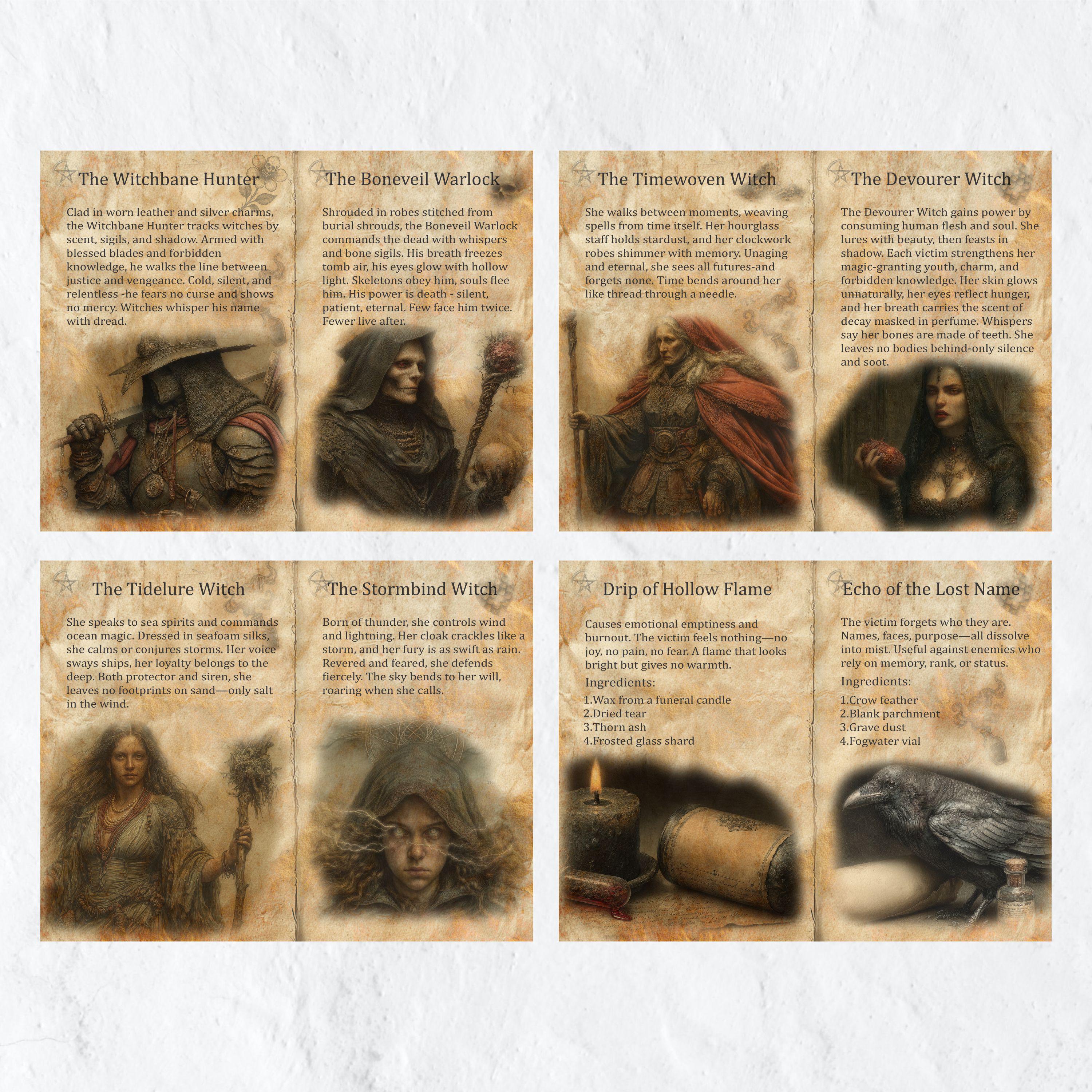 Witch S Grimoire Junk Journal Kit Dark Academia Printable Pages For