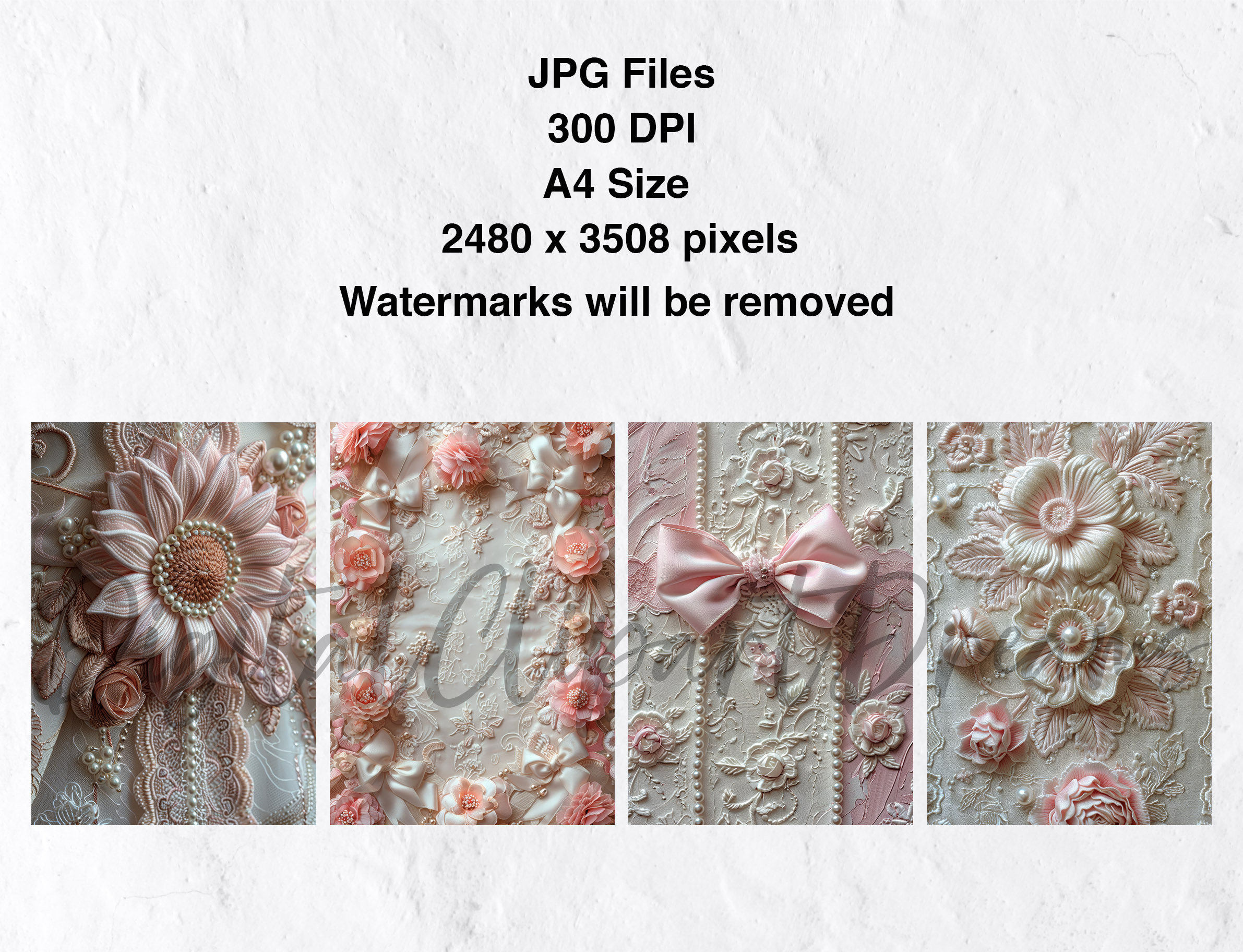Pink Shabby Chic Junk Journal Pages, Vintage Lace Digital Paper ...