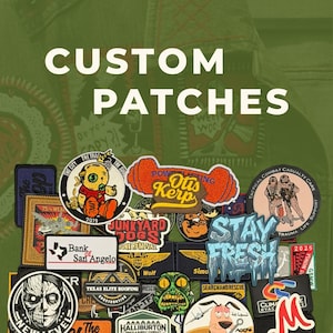 Custom Embroidered Patches, Your Logo or Design, Personalized Iron-On, Sew-On or Velcro Patch, Up to 12 Inches