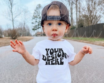 Toddler Rabbit Skins Shirt Mockup, White TShirt 3401, Baby Tee Mock up, Kid Model Lifestyle Mockups,Little Boy Mock-up Photo, POD Bundle