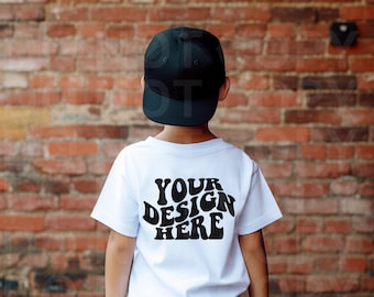Back of Shirt Mockup White Shirt Mock Kids T Shirt Mock up Boy Shirt Mock-up Bella Canvas Model Mockup Bundle Gildan Lifestyle Mockup