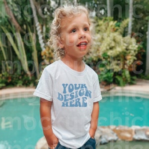 Tshirt Mockup, Toddler Shirt Mockup, Lifestyle mockup, White Shirt Child Mock up, White T-Shirt Mock up, Trendy Kids White Shirt Mockup