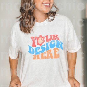 Comfort Colors C1717 White Shirt Mockup | Oversized Mockup | White Shirt Mock up | White Comfort Color Shirt Mock | Trendy Model Mock-up