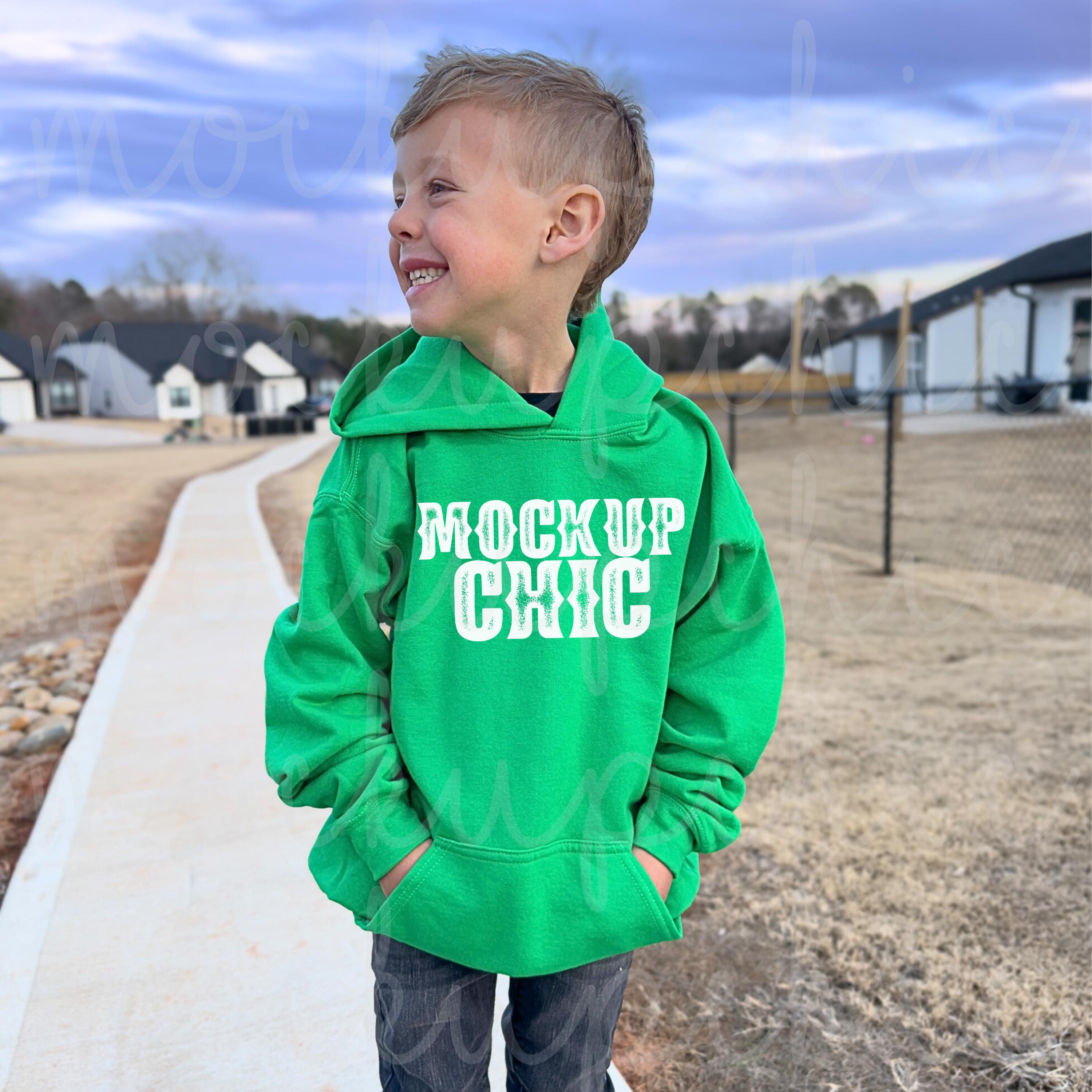 Irish Green Hoodie Mockup, Gildan 18500b Photo, Saint Patrick's