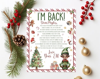 Elf Arrival Letter I'm Back Letter From Elf Hello From Elf Christmas ...