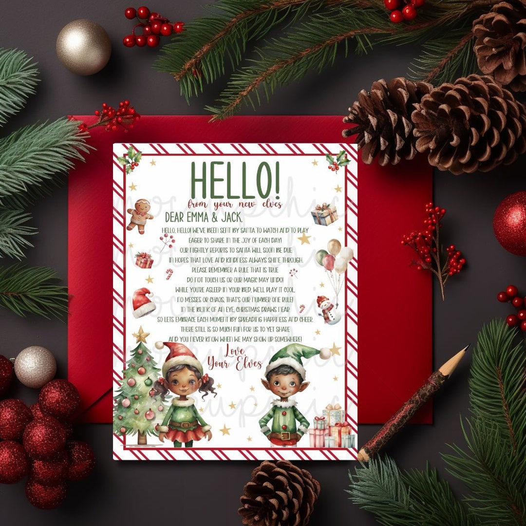 NEW Elves Arrival Letter BOY GIRL We Are Back Letter Elf Hello