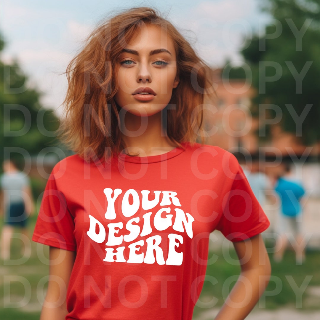 Mockup Red Shirt Mockup Bundle Bella Canvas Red Shirt Mock - Etsy