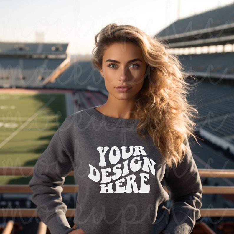 Dark Heather Gray Gildan 18000 Mockup Gildan Sports Grey Etsy