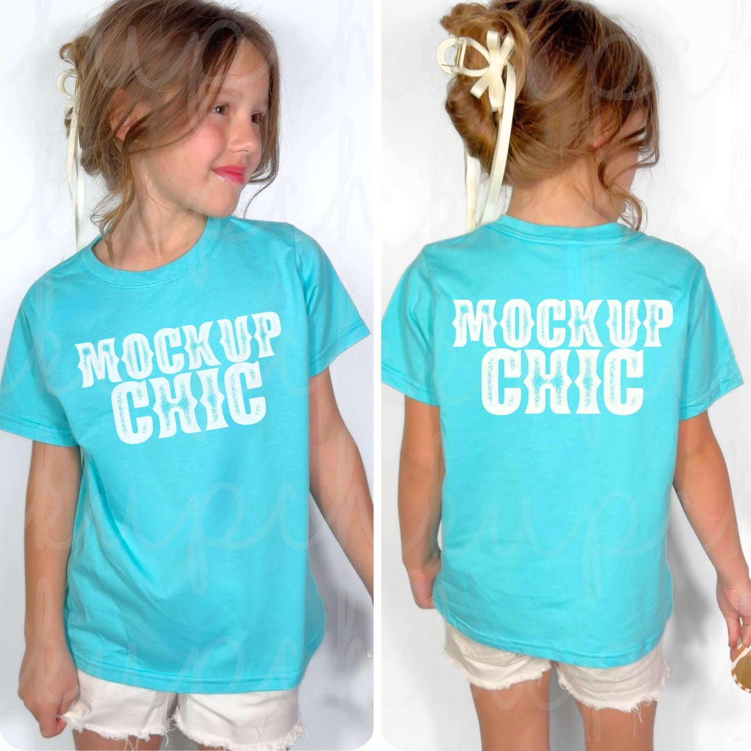 Caribbean Rabbit Skins Shirt Mockup Bundle, Teal 3321 Tshirt Mock-up ...